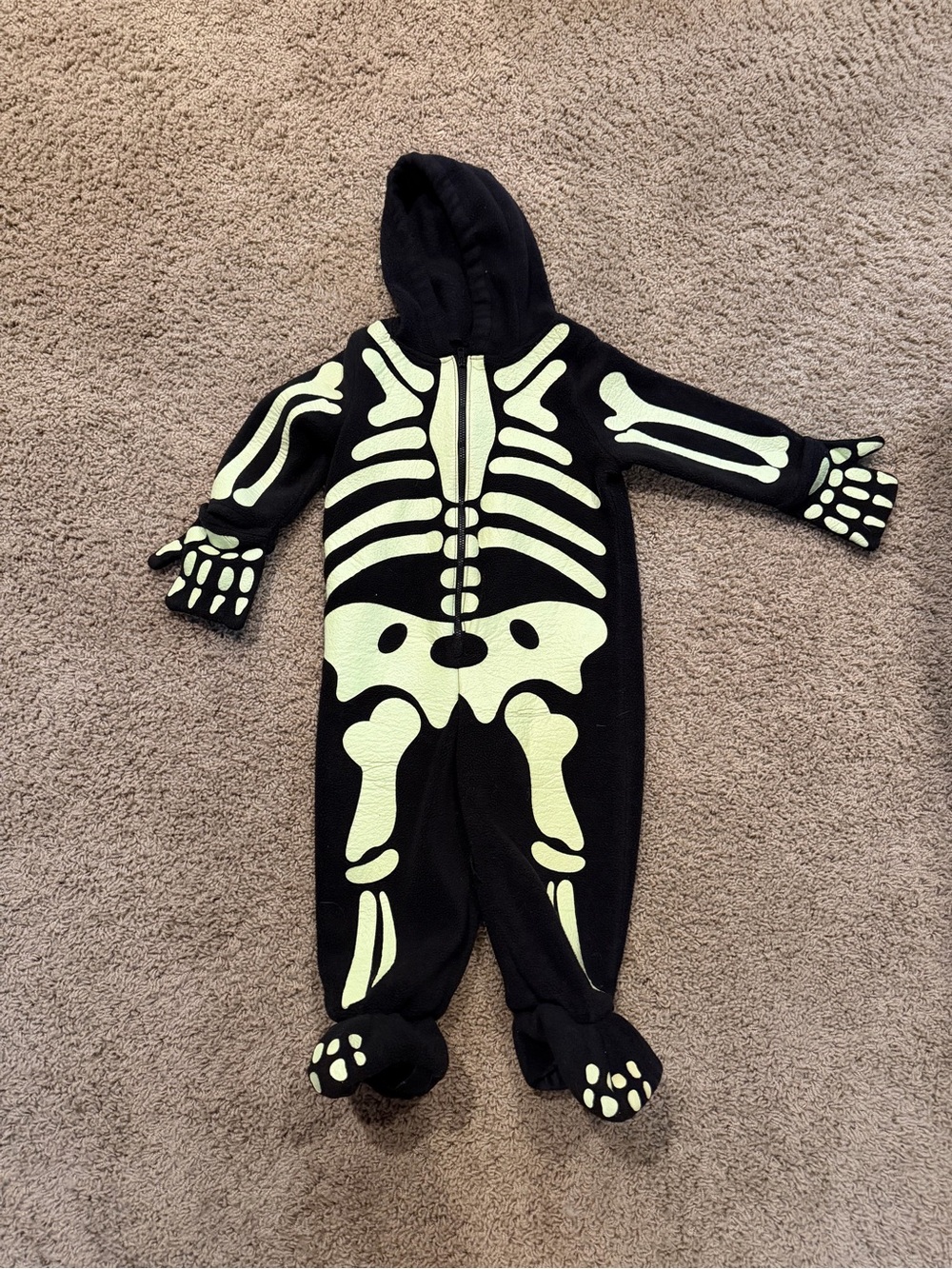 Glow-In-The-Dark Skeleton baby One-Piece Hoodie